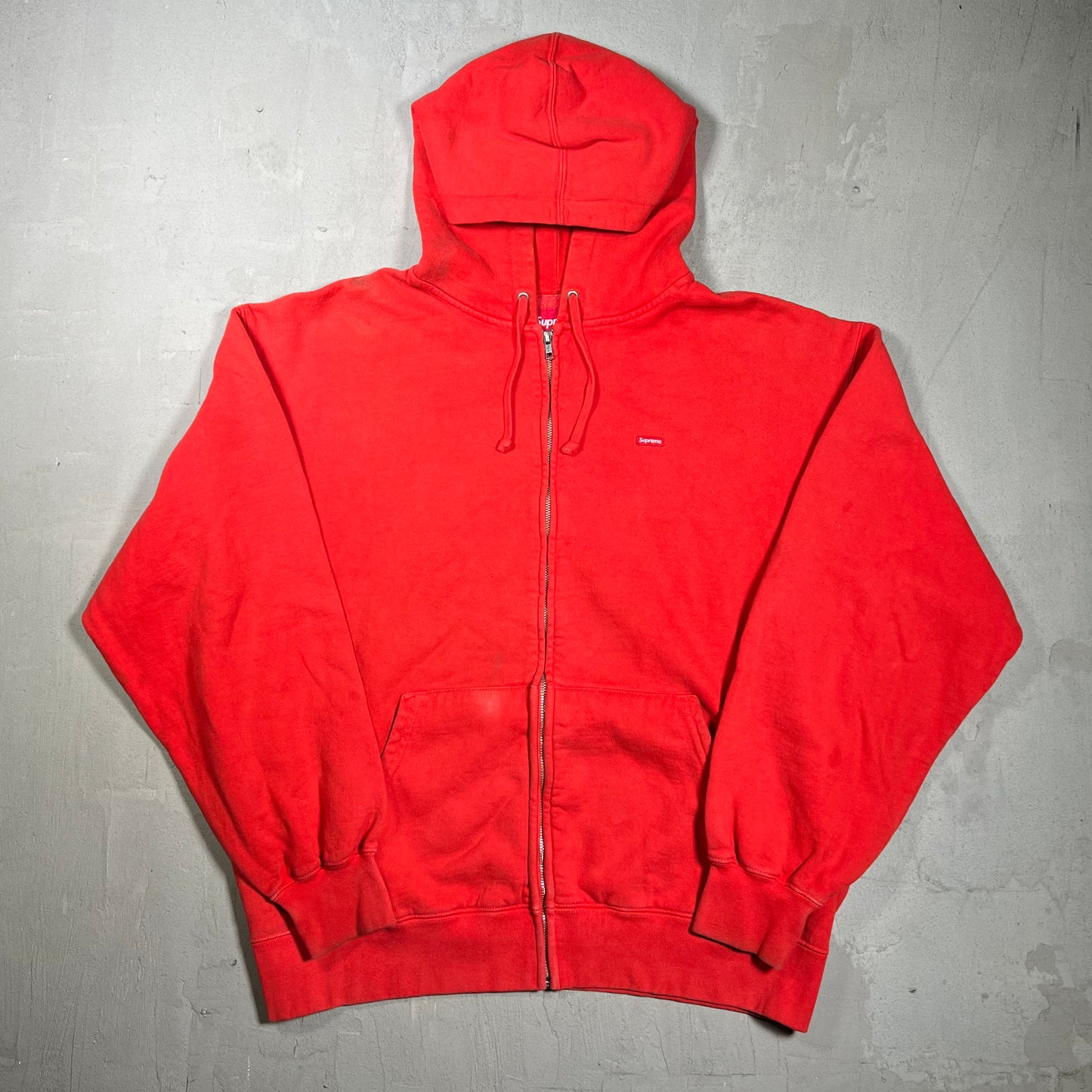 Supreme Burnt Red Small Box Logo Zip Up Hoodie (2021) Size Large USED x17707