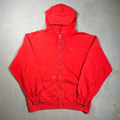 Supreme Burnt Red Small Box Logo Zip Up Hoodie (2021) Size Large USED x17707