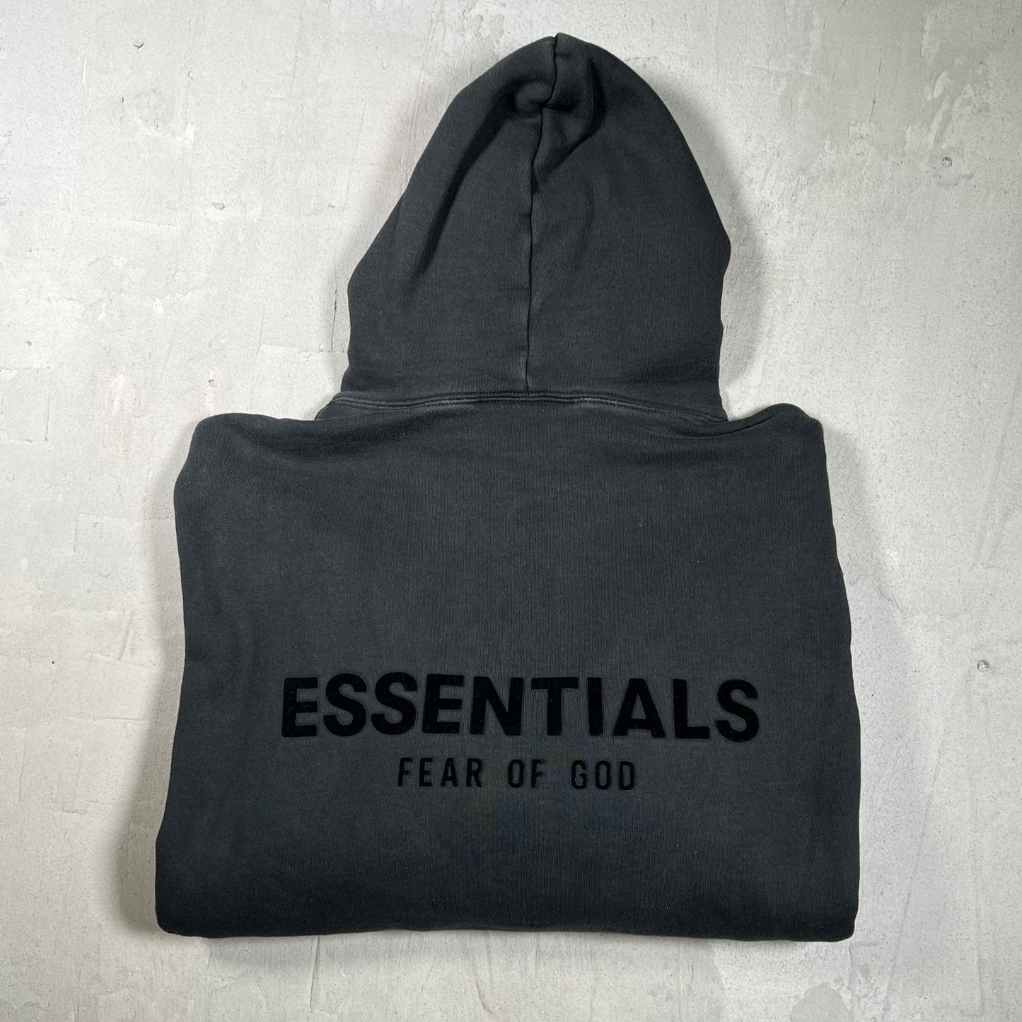 Essentials Fear of God FOG Black Hoodie Black Lettering Size Large USED x17936