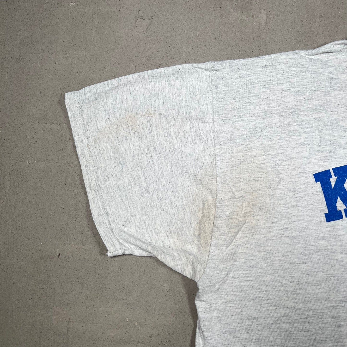 1990s Kansas Jayhawks Grey Russell Tee Size XL USED v19853