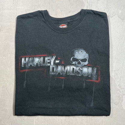 2004 Harley Davidson Skull Las Vegas Black Tee Size XL USED v19851