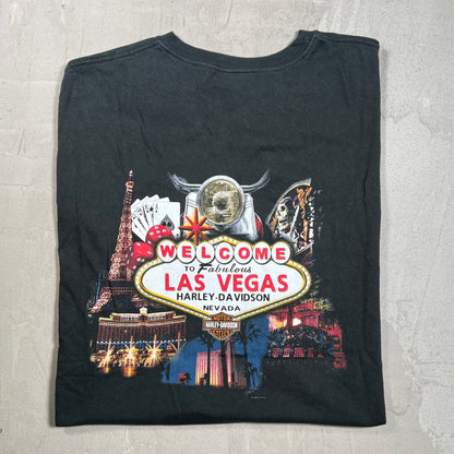 2004 Harley Davidson Skull Las Vegas Black Tee Size XL USED v19851
