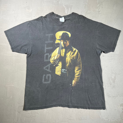 1998 Garth Brooks "Garth" Washed Black Portrait Tee Size XL USED v19847