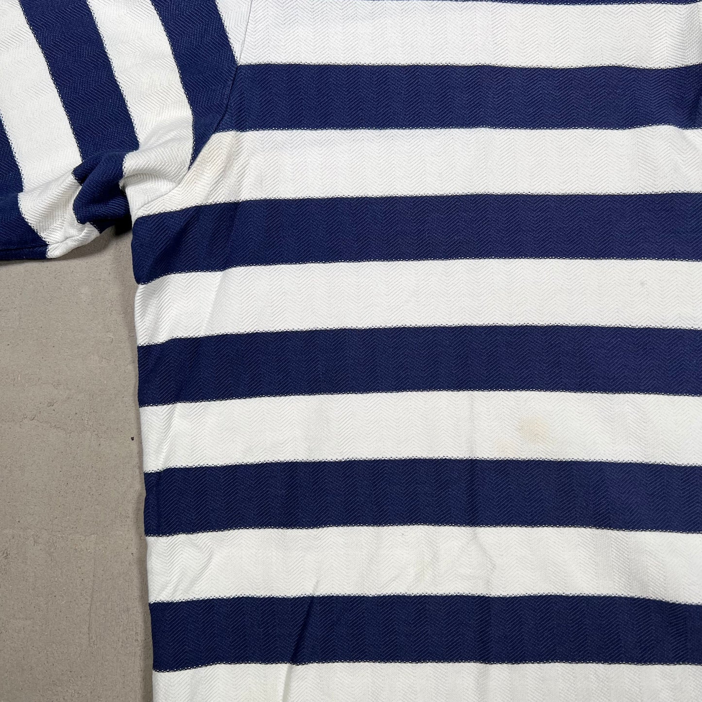 1990s Polo Ralph Lauren Blue/White Striped Polo Size XL USED v19854