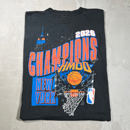 HMDD New York Knicks Champs Black Cropped Tee Size Medium NEW x18038