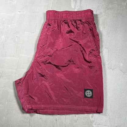 Stone Island Maroon Nylon Water Shorts Size XXL USED x17982