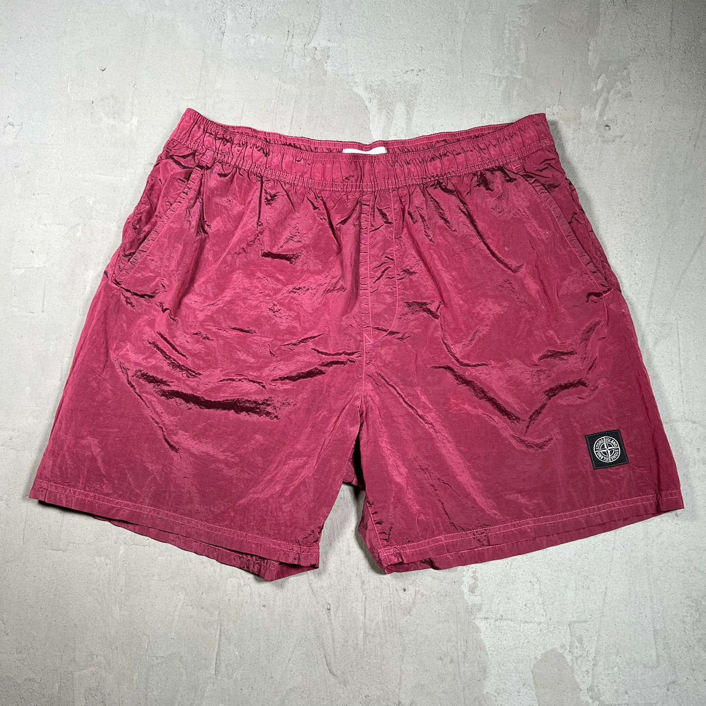 Stone Island Maroon Nylon Water Shorts Size XXL USED x17982