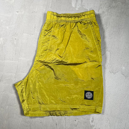 Stone Island Yellow Nylon Water Shorts Size XXL USED x17984
