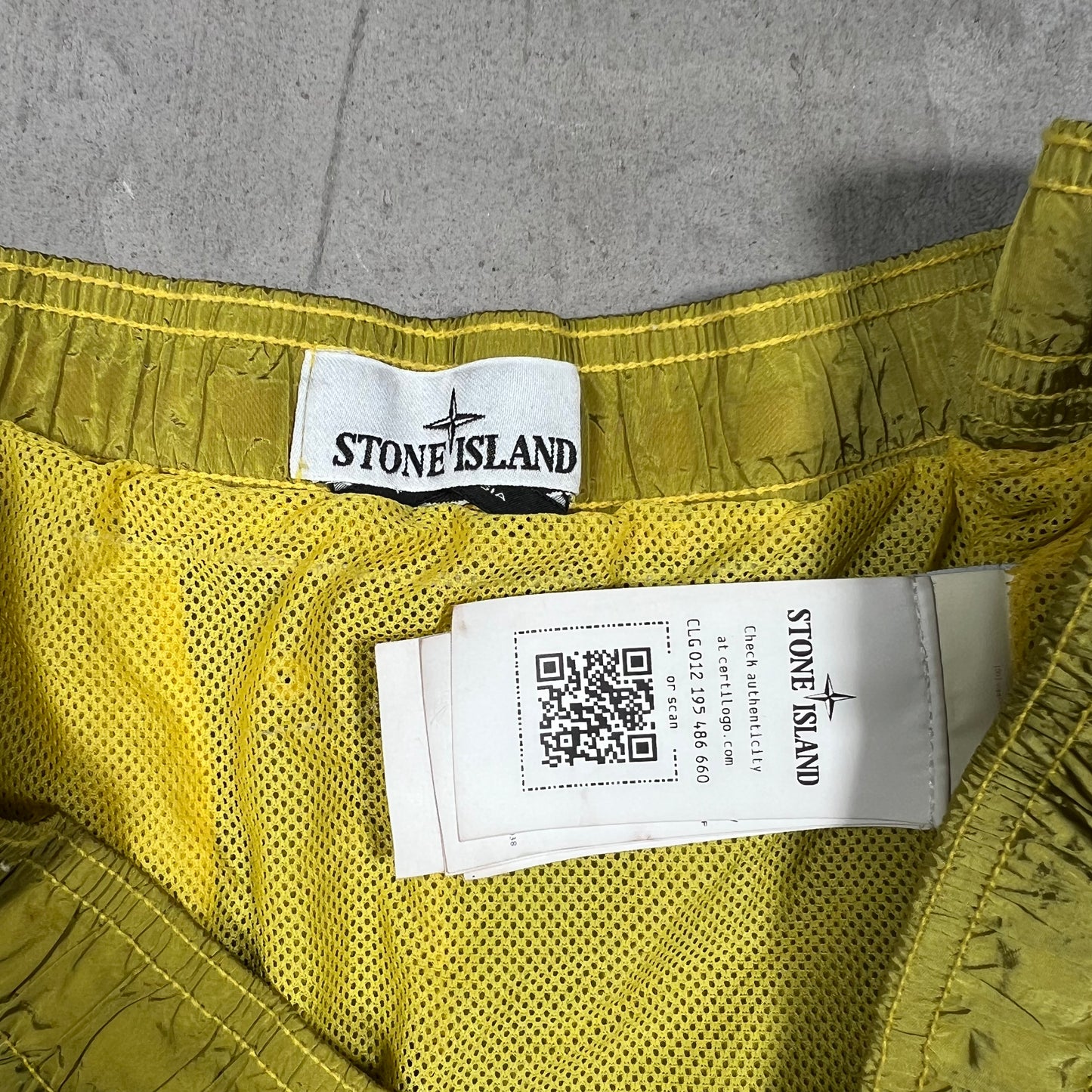 Stone Island Yellow Nylon Water Shorts Size XXL USED x17984