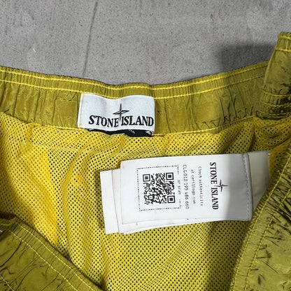 Stone Island Yellow Nylon Water Shorts Size XXL USED x17984