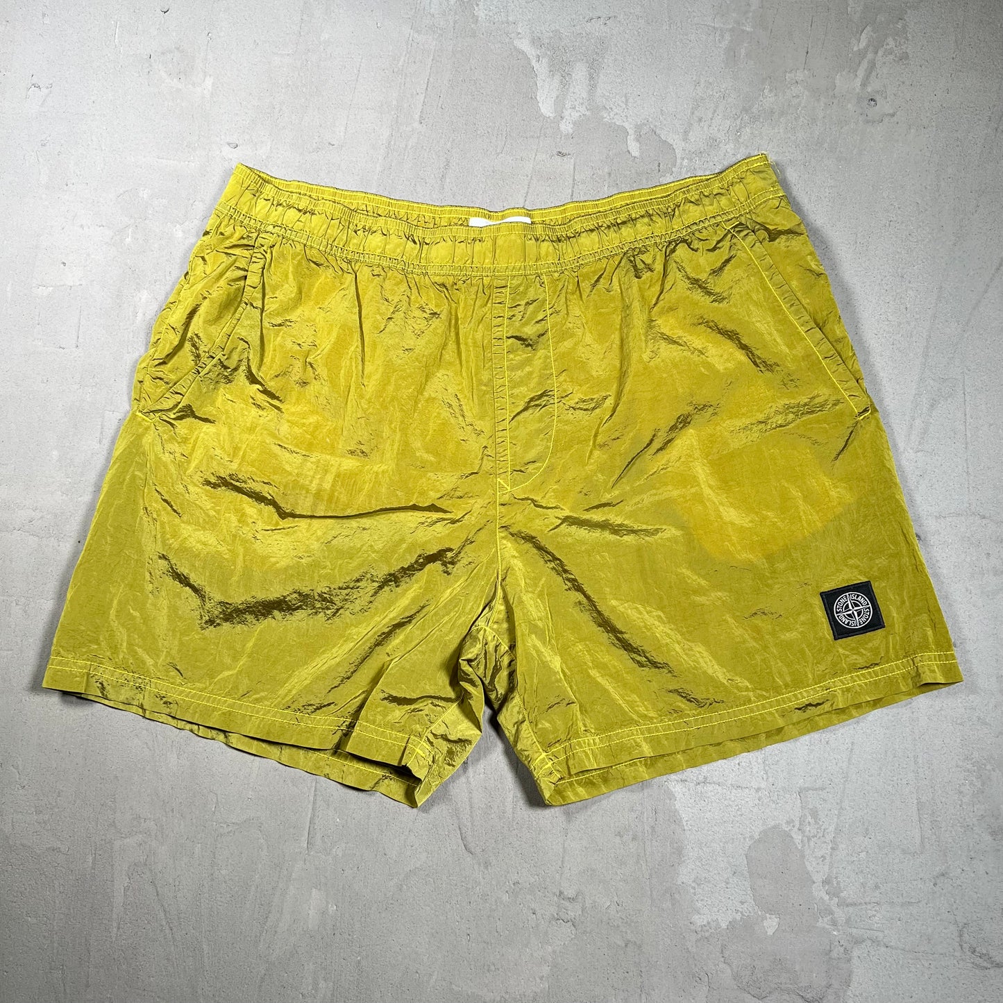 Stone Island Yellow Nylon Water Shorts Size XXL USED x17984