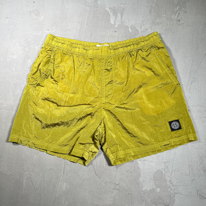 Stone Island Yellow Nylon Water Shorts Size XXL USED x17984