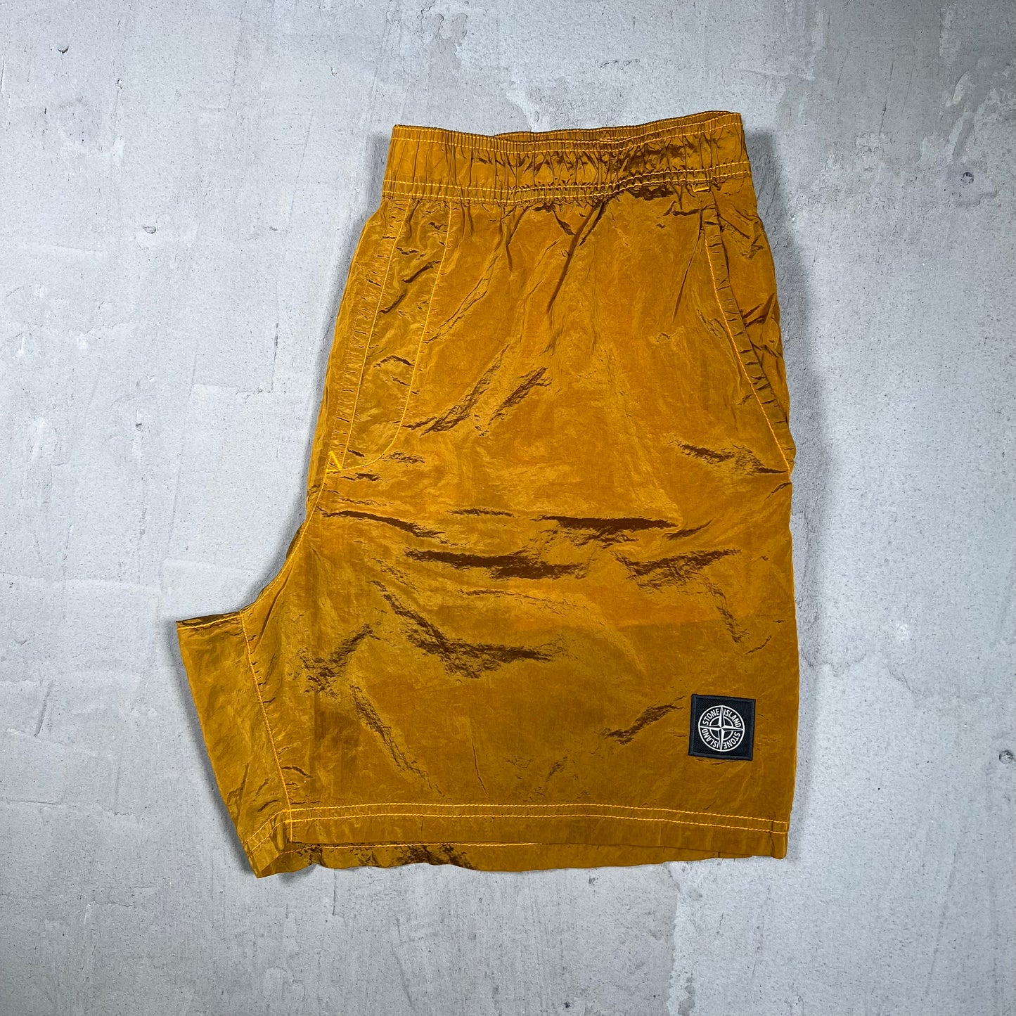 Stone Island Orange Nylon Water Shorts Size XXL USED x17986