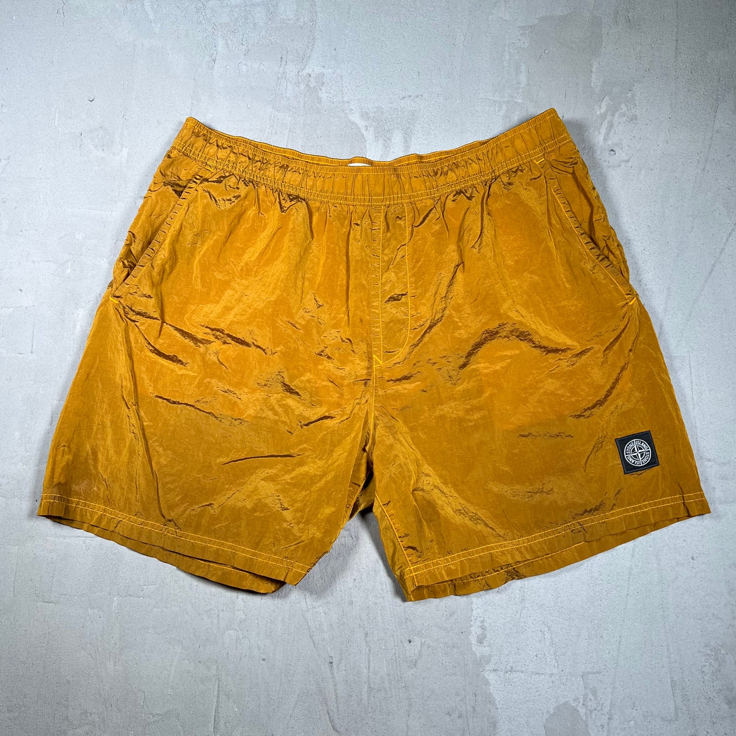 Stone Island Orange Nylon Water Shorts Size XXL USED x17986