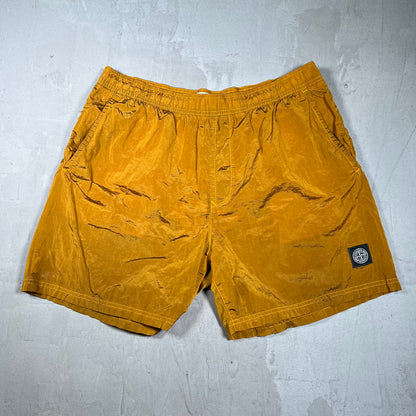 Stone Island Orange Nylon Water Shorts Size XXL USED x17986