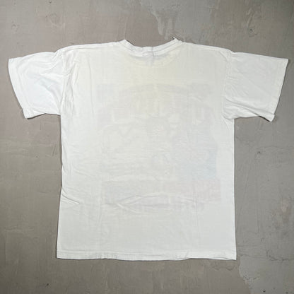 1994 New York "Title Town" White Rangers/Knicks Tee Size Medium USED v19678