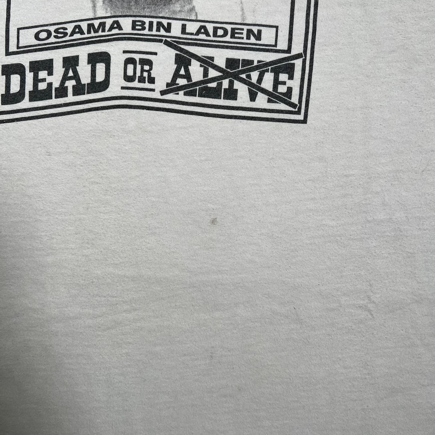 Y2K Osama Bin Laden Wanted Grey Tee Size XL USED v19810