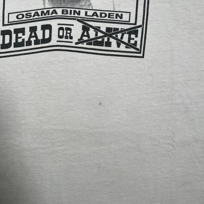 Y2K Osama Bin Laden Wanted Grey Tee Size XL USED v19810
