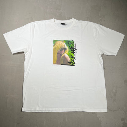Stussy Laura White Tee Size XL USED x17833