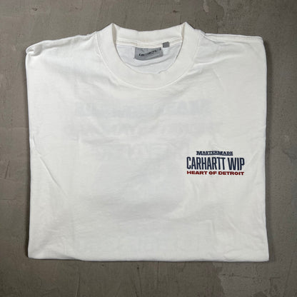 Carhartt WIP "Heart of Detroit" White Tee Size XL USED v19693