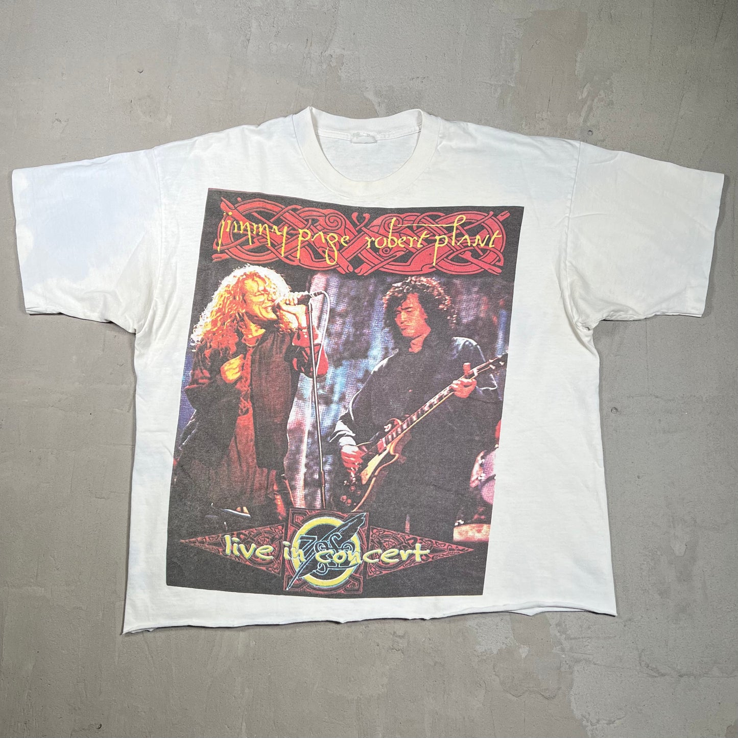 1995 Jimmy Page Robert Plant Live Cropped Size XL USED v19682