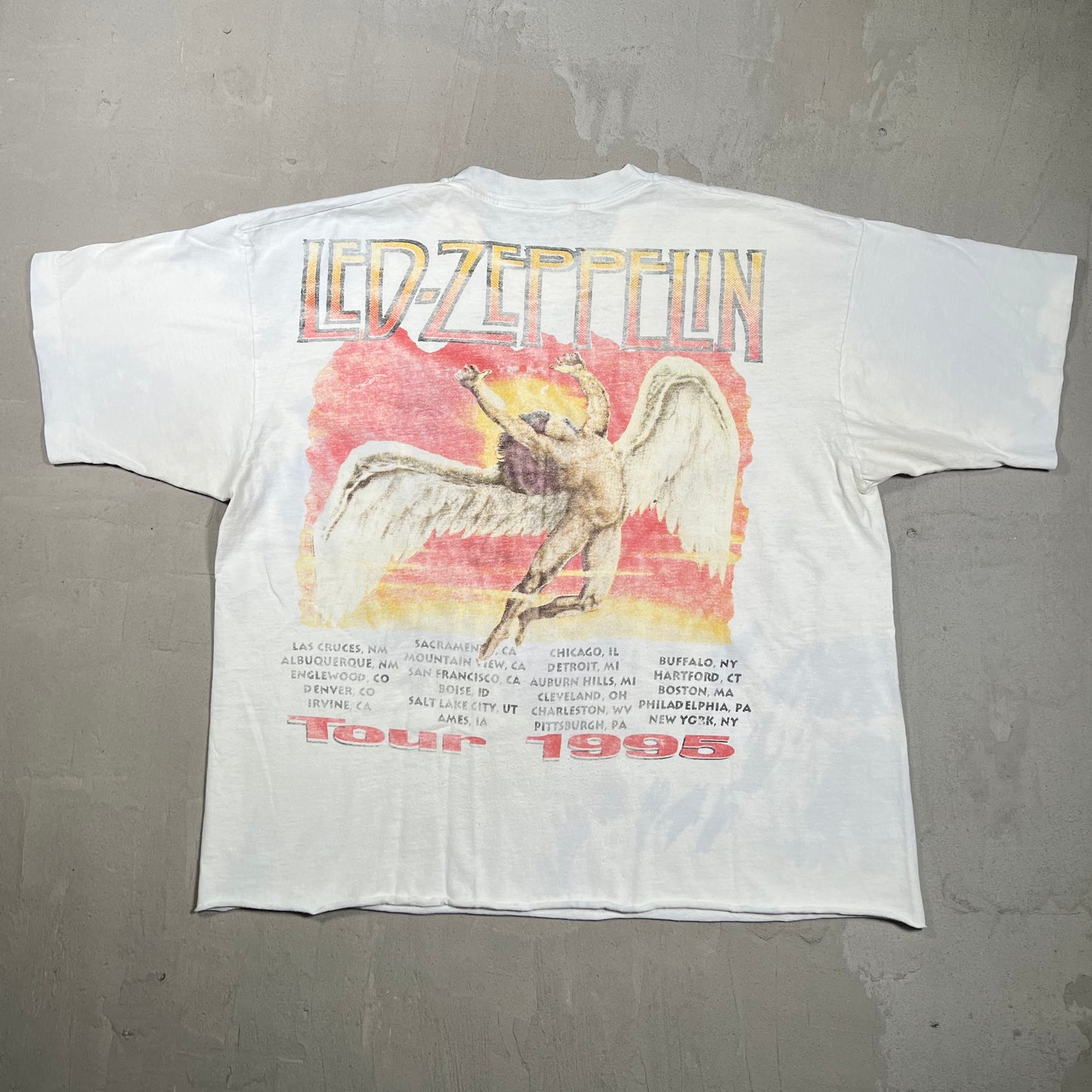1995 Jimmy Page Robert Plant Live Cropped Size XL USED v19682