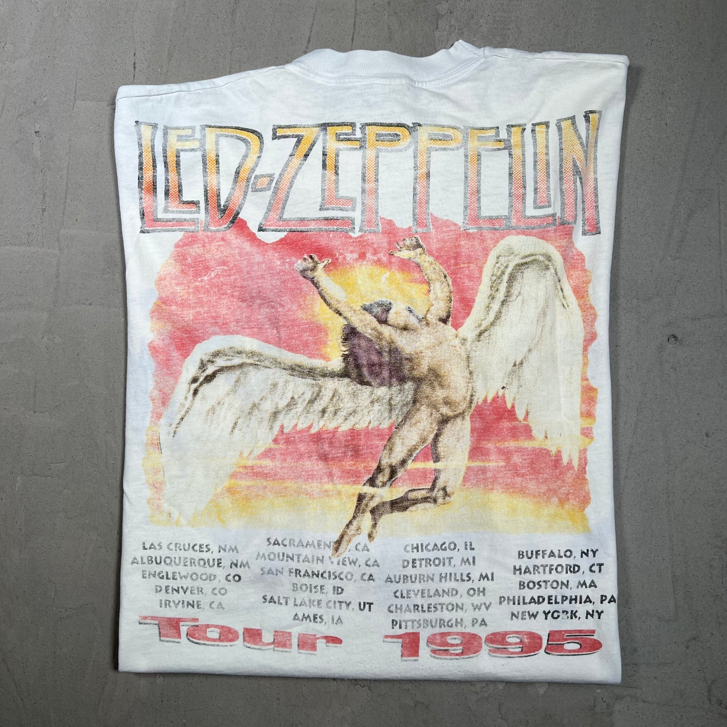 1995 Jimmy Page Robert Plant Live Cropped Size XL USED v19682