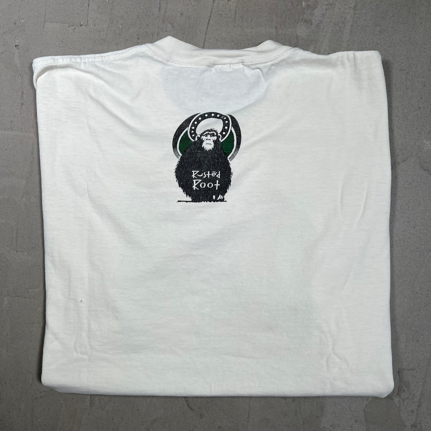 1990s Rusted Root White Band Tee Size XL USED v19855