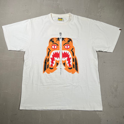 Bape White Tiger Tee Size XL USED x18009