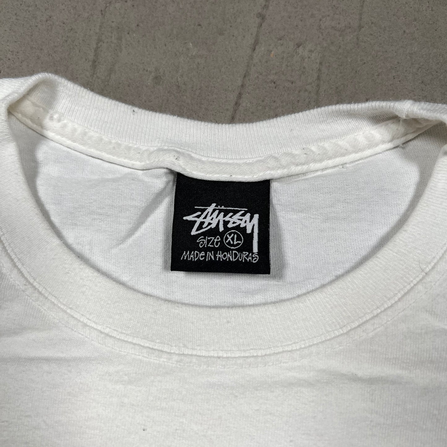 Stussy Gas Tank Fueled White Tee Size XL USED x17830
