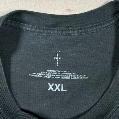 Travis Scott Jackboys 2 B2 Black Airbrush Black Tee Size XXL USED x18046