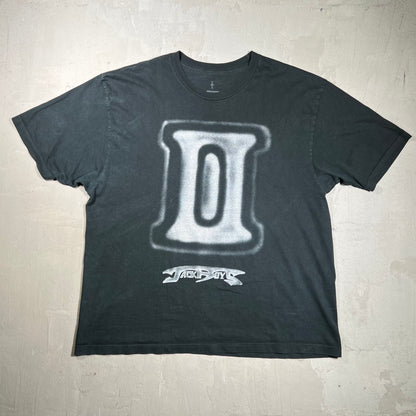 Travis Scott Jackboys 2 B2 Black Airbrush Black Tee Size XXL USED x18046
