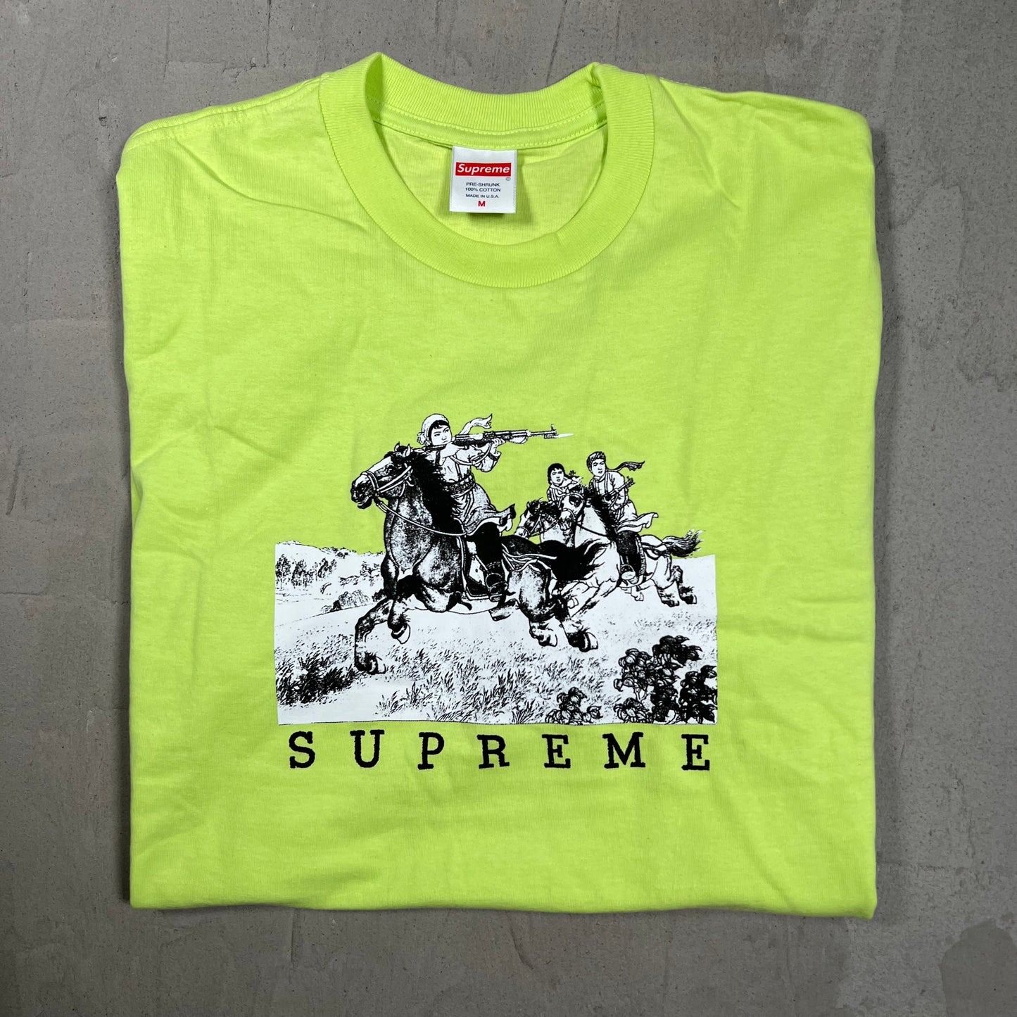 Supreme Riders Neon Green Tee (2019) Size Medium USED x18047