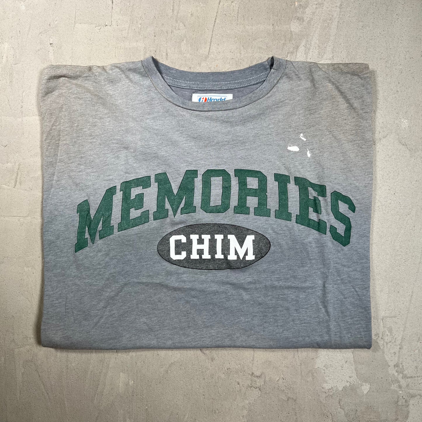 HMDD Chim Distressed Collegiate Tee Grey Size Medium USED x18052