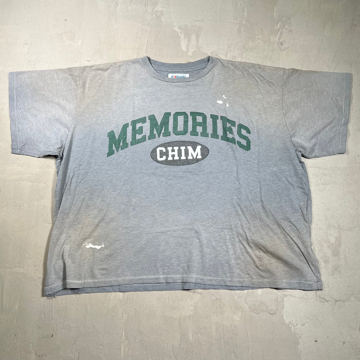 HMDD Chim Distressed Collegiate Tee Grey Size Medium USED x18052
