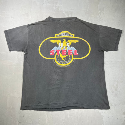 Y2K Harley Davidson "U.S. Steel" Black Tee Size XL USED v19857