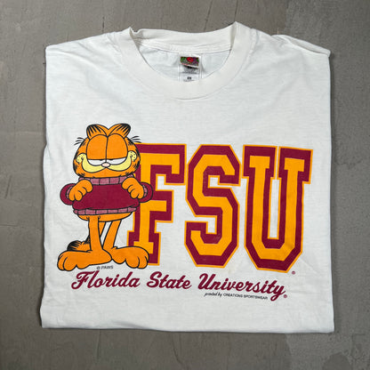Y2K Garfield "Florida State" White Tee Size Large USED v19858