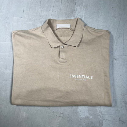 Essentials Fear of God FOG Brown Longsleeve Polo Size Medium USED x18050