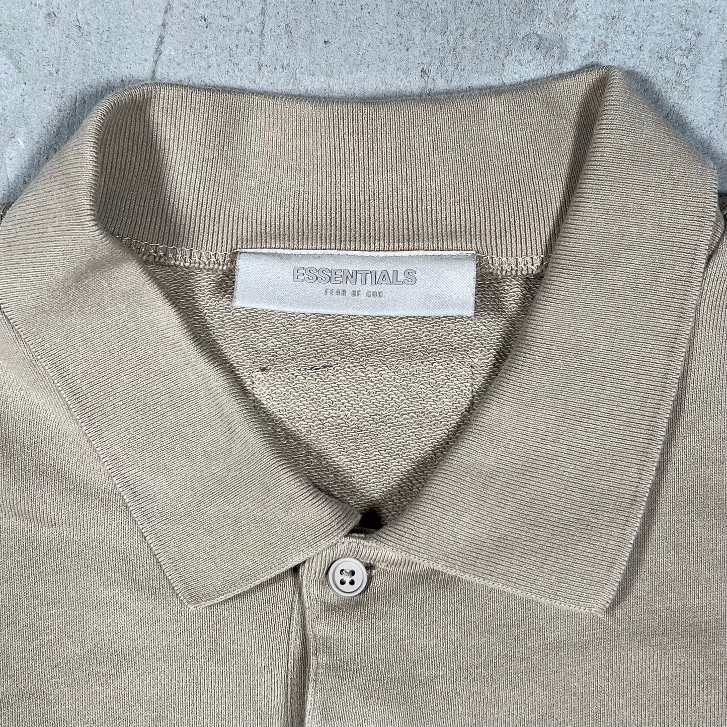 Essentials Fear of God FOG Brown Longsleeve Polo Size Medium USED x18050