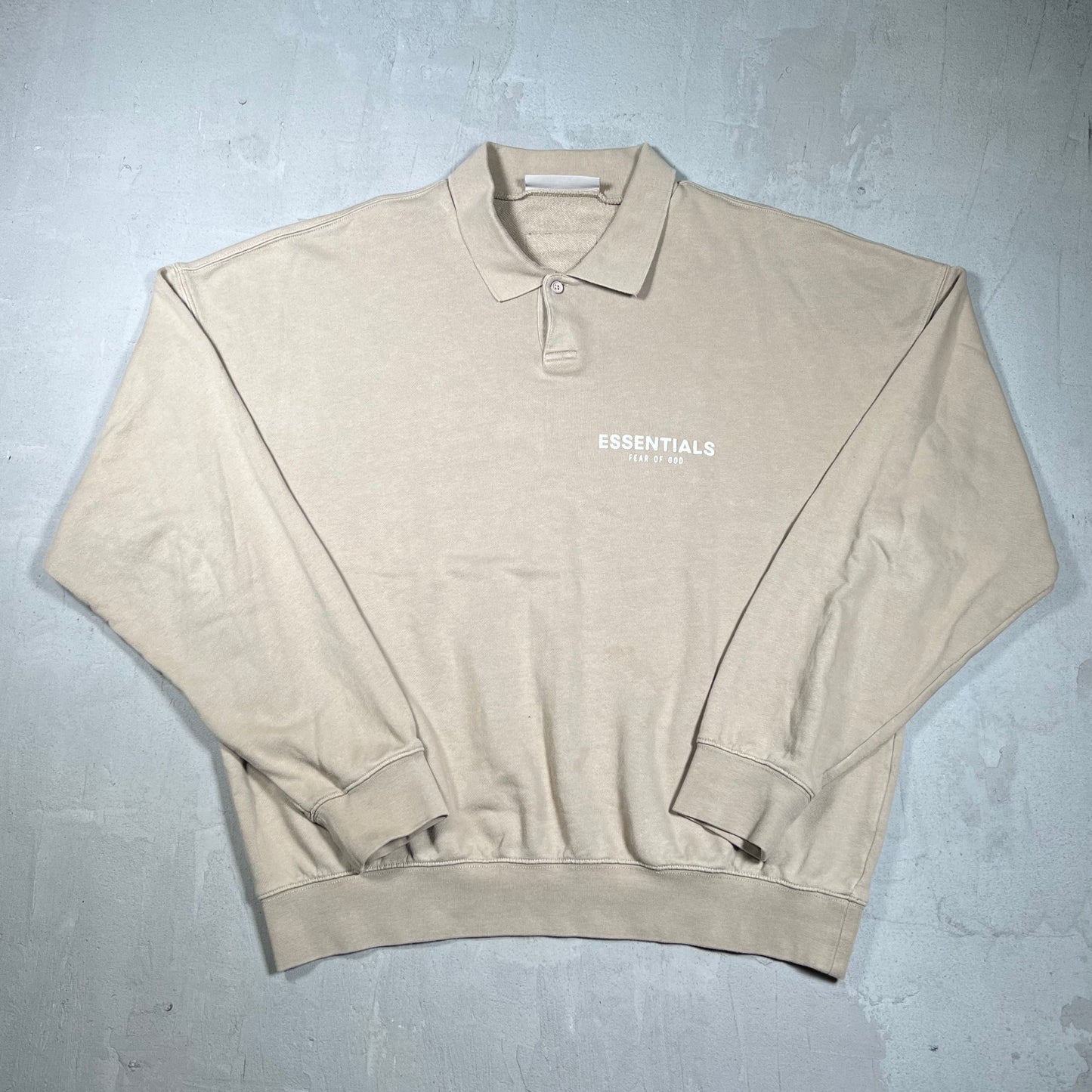Essentials Fear of God FOG Brown Longsleeve Polo Size Medium USED x18050