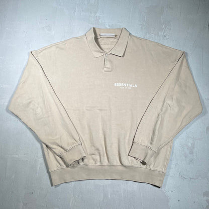 Essentials Fear of God FOG Brown Longsleeve Polo Size Medium USED x18050