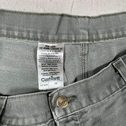 Y2K Carhartt Distressed Olive Shorts Size 36 USED v19859