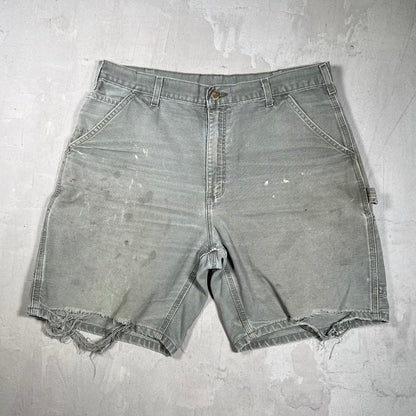 Y2K Carhartt Distressed Olive Shorts Size 36 USED v19859