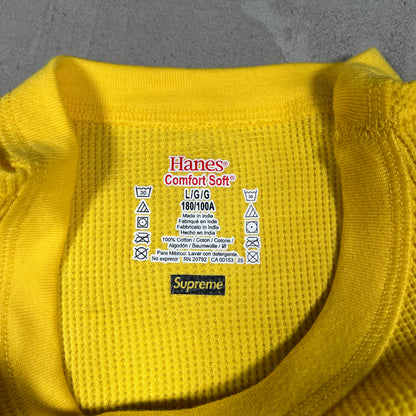Supreme Hanes Yellow Bones Thermal Crew (2025) Size Large NEW x18048