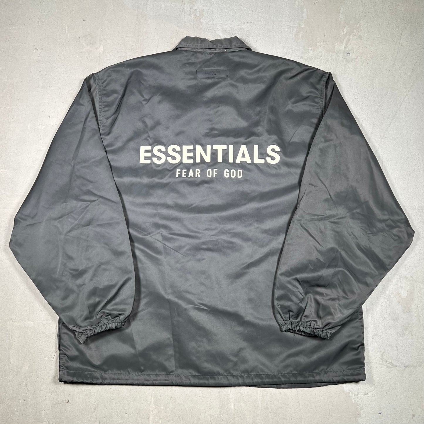 Essentials Fear of God FOG Black Coaches Jacket Size Medium USED x18051