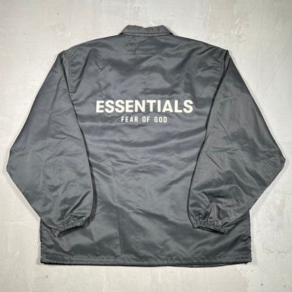 Essentials Fear of God FOG Black Coaches Jacket Size Medium USED x18051