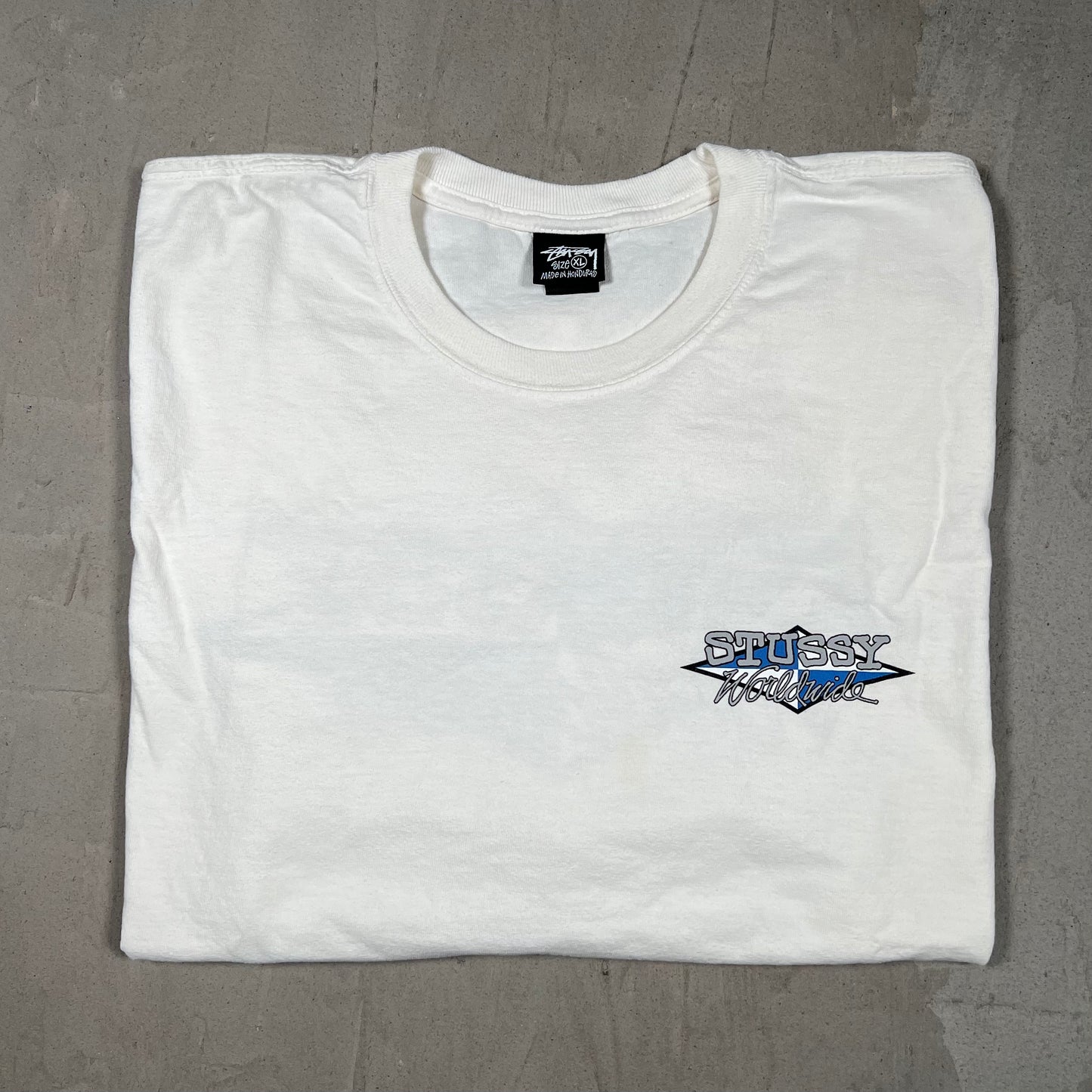 Stussy Worldwide White Tee Size XL USED x17777