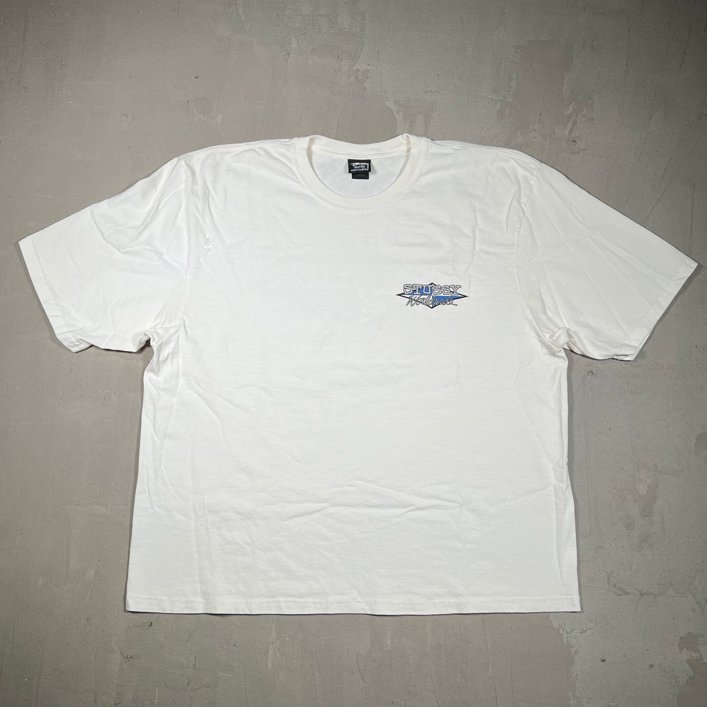 Stussy Worldwide White Tee Size XL USED x17777