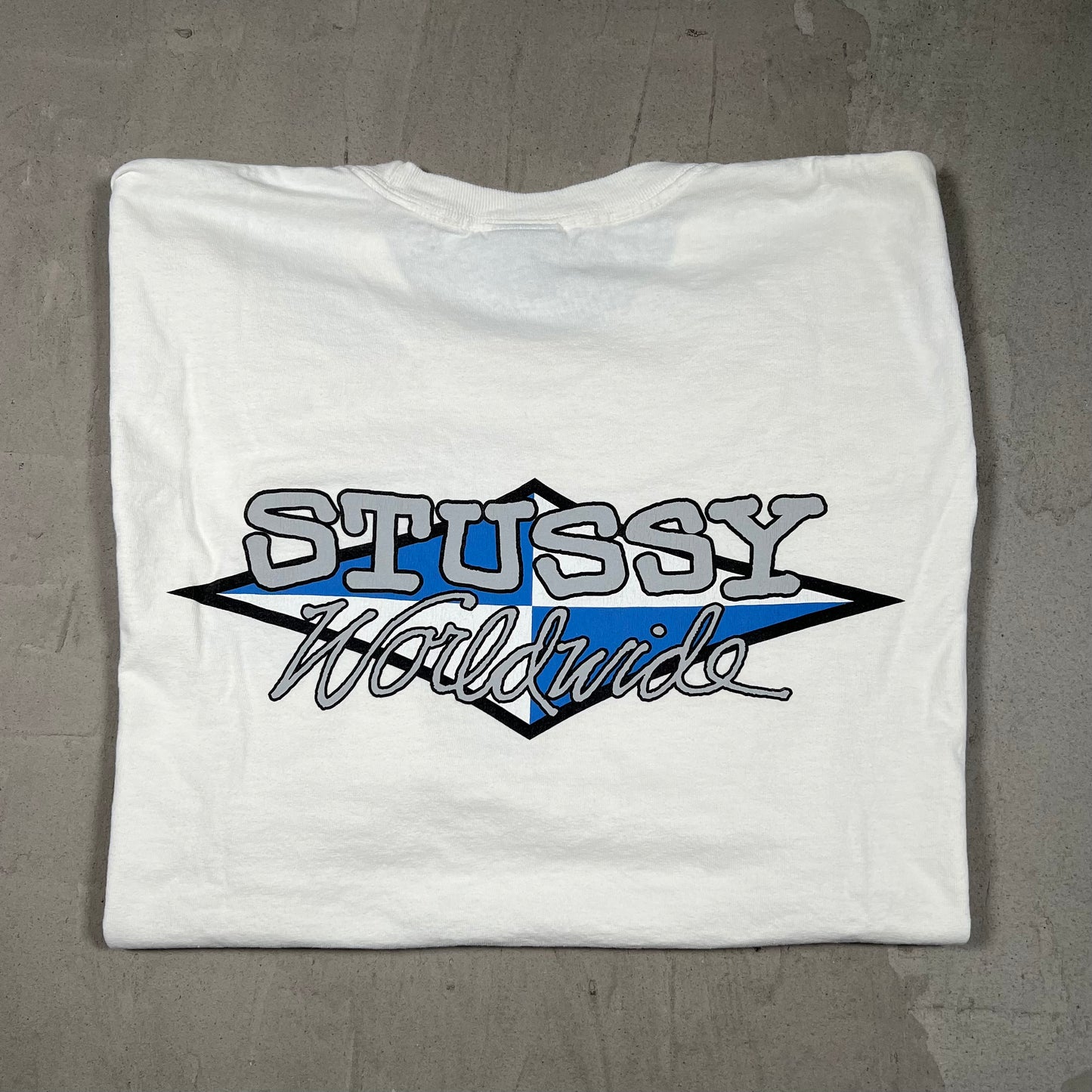 Stussy Worldwide White Tee Size XL USED x17777