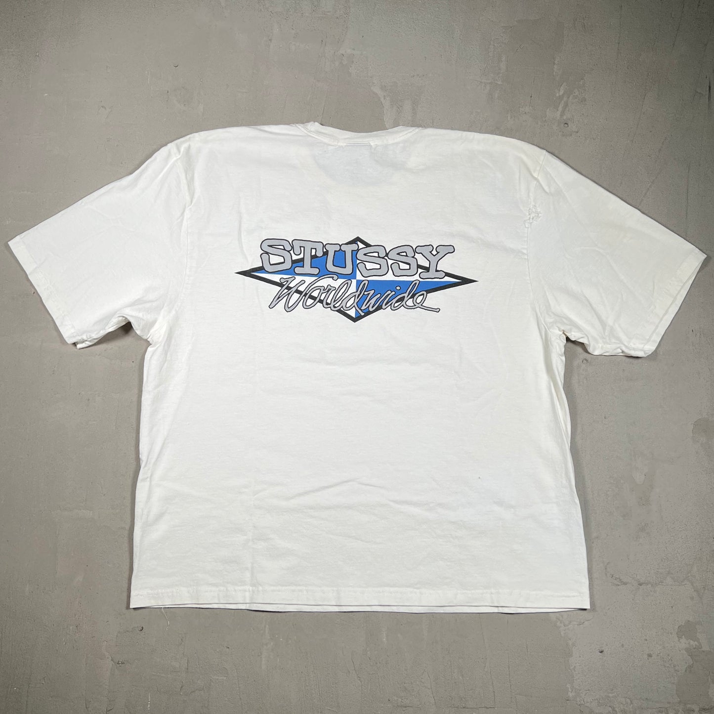 Stussy Worldwide White Tee Size XL USED x17777